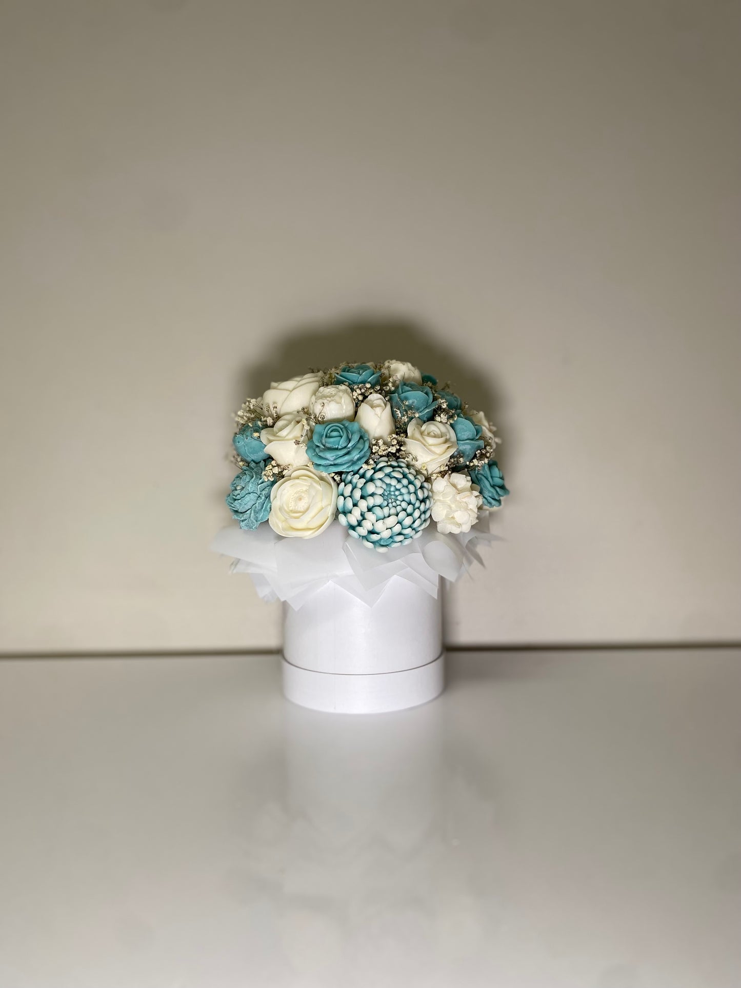 Teal & white wax Melt Arrangement