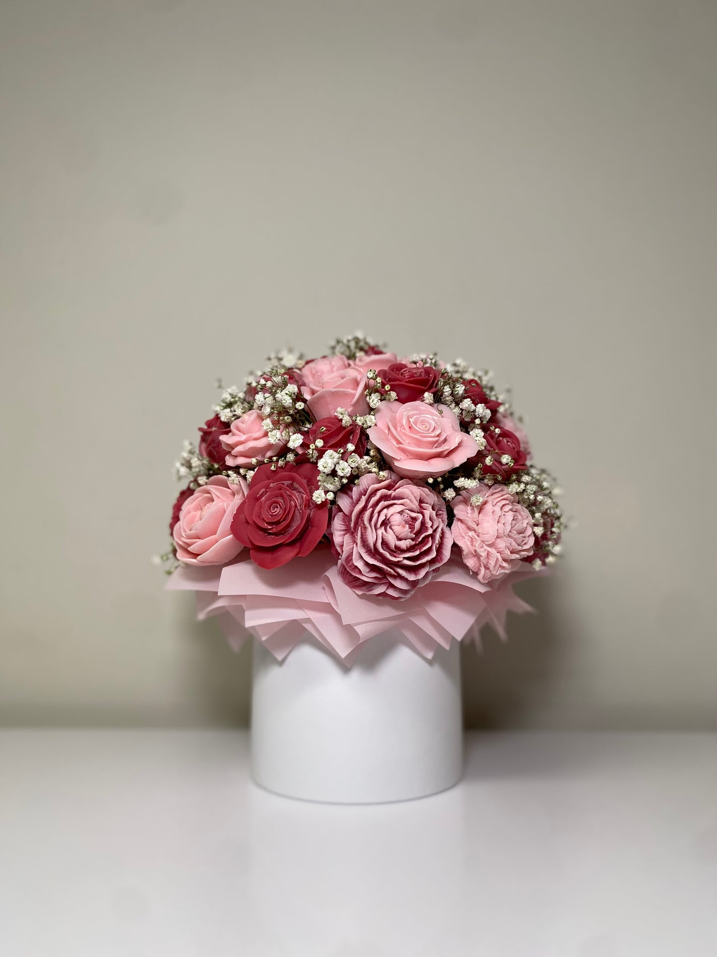 Light pink & Red Wax Melt Arrangement