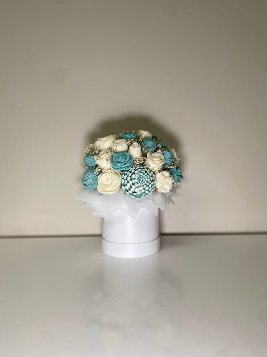 Teal & white wax Melt Arrangement