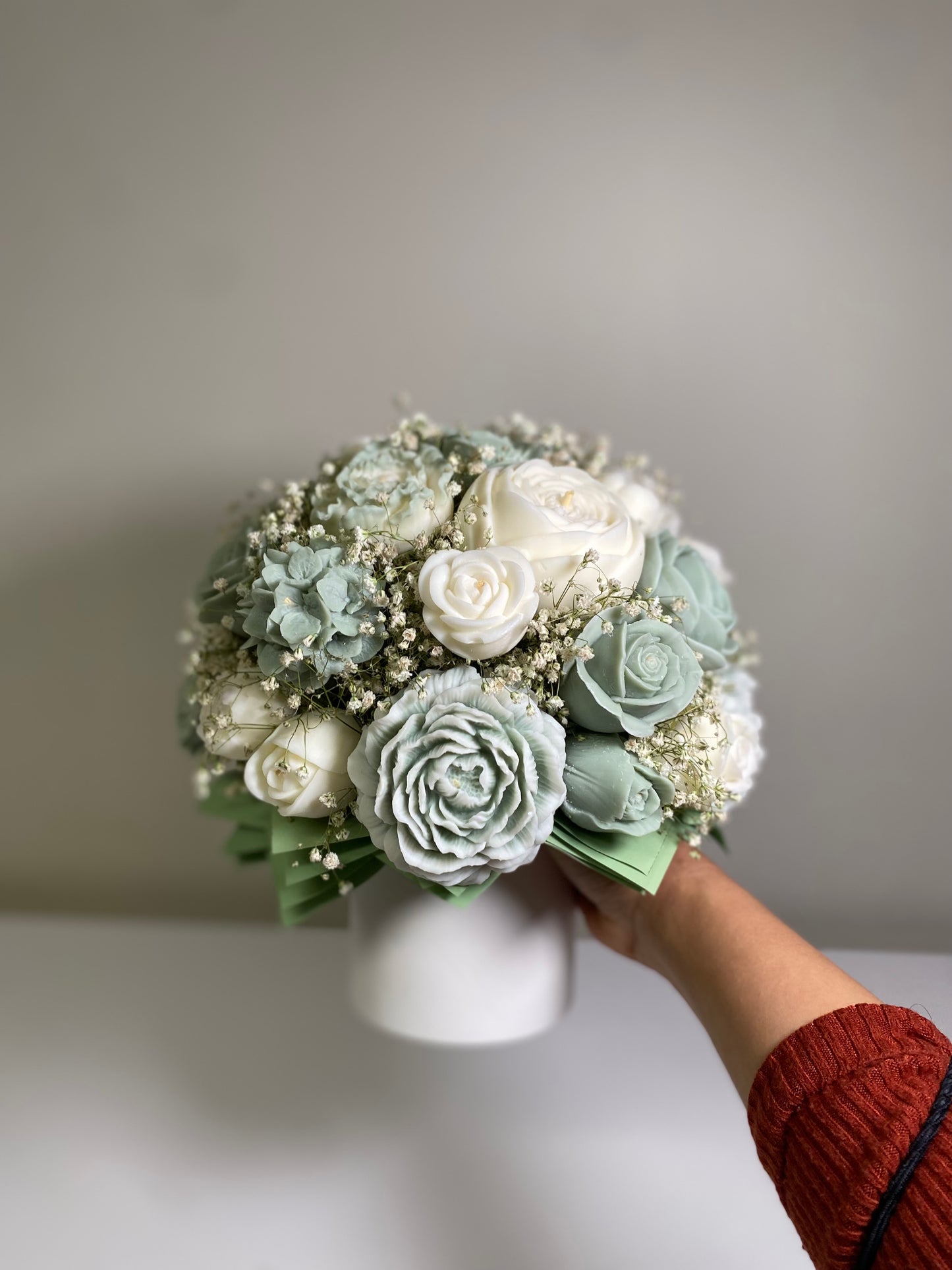 Mint green & white wax Melt Arrangement