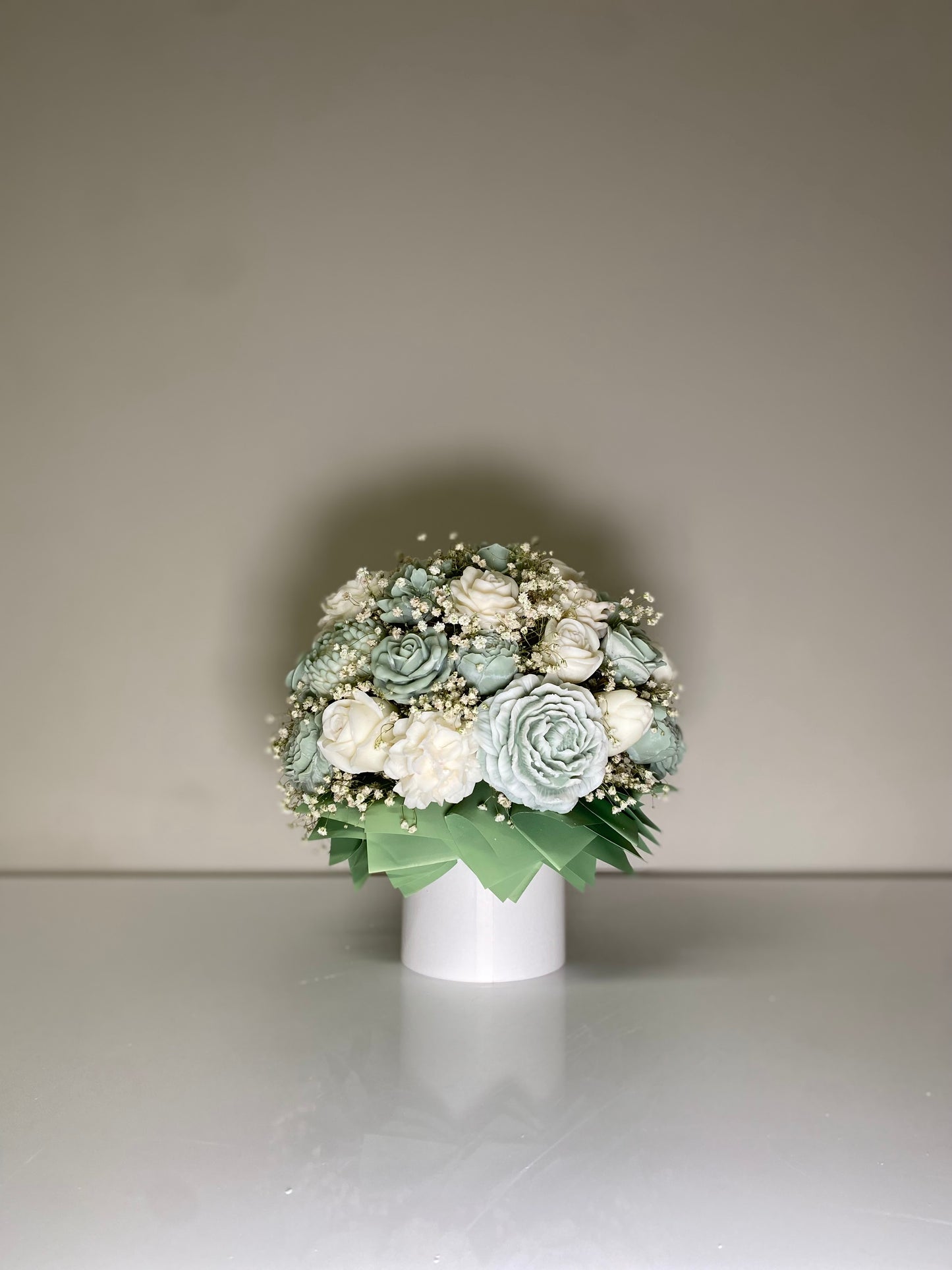 Mint green & white wax Melt Arrangement